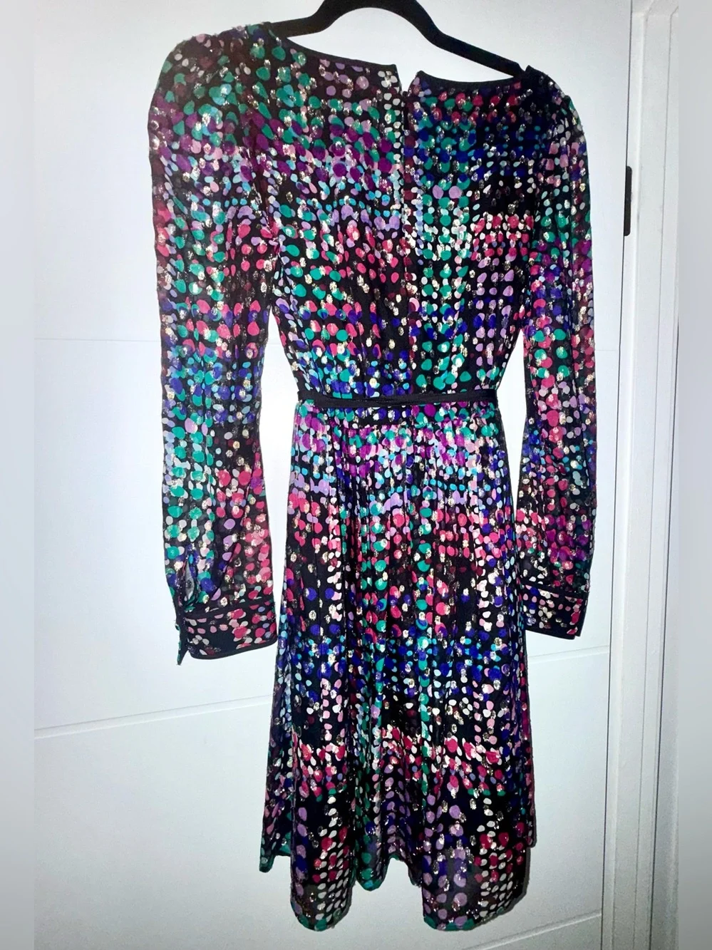 Kate Spade Multicolor Wrap Dress with Black Base, like new